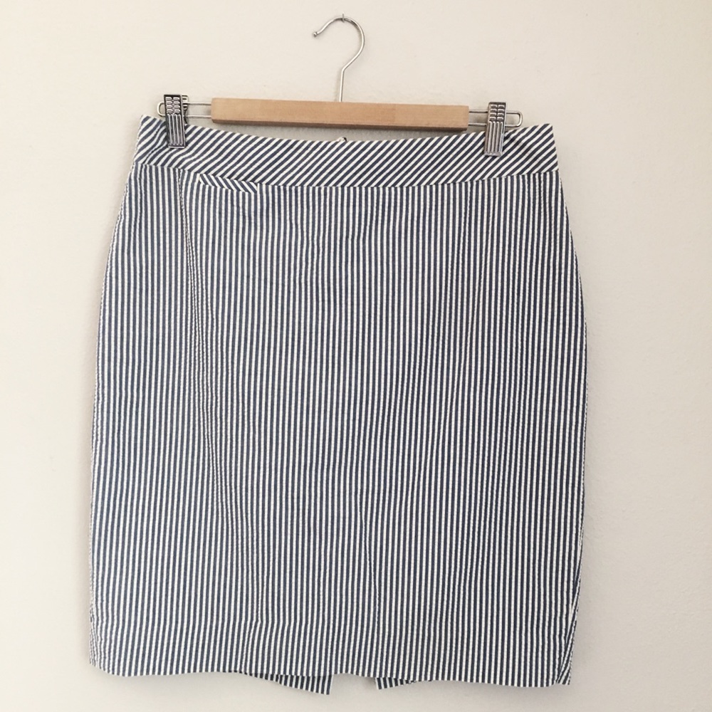 J Crew Seersucker Pencil Skirt
